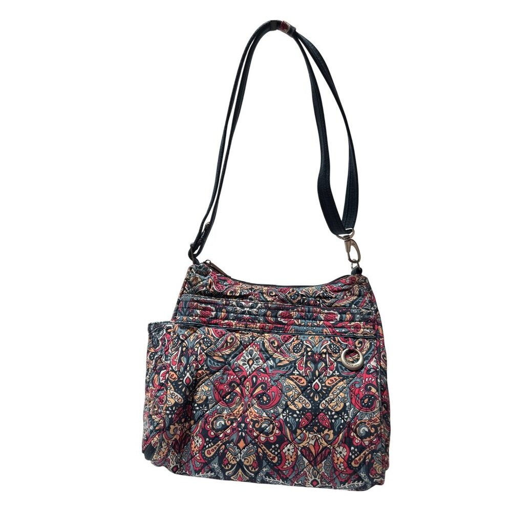Travelon Quilted Paisley Crossbody Bag With Adjustable Strap